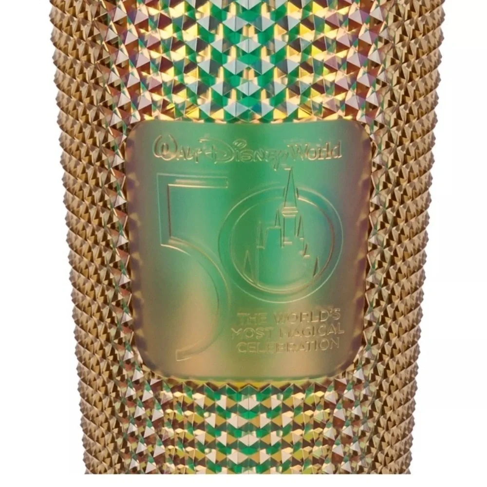 50th💫 Anniversary! Walt Disney World Golden Lmt EDT Tumblr & Straw, Starbucks